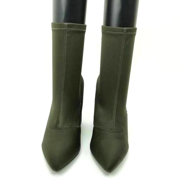 Cape Robbin Walk Away Army Green Stretched Ankle Boots Size 8 - Picture 6 of 12